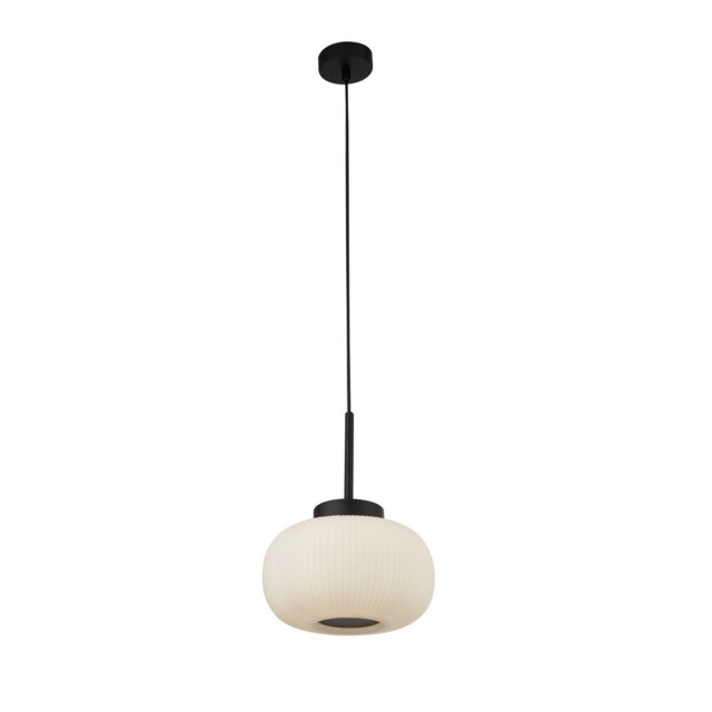1 Light Ceiling Pendant With Frosted Ribbed Glass - image 1