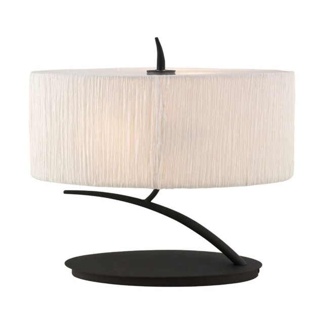 Eve Table Lamp 2 Light E27 Small, Anthracite with White Oval Shade - image 1