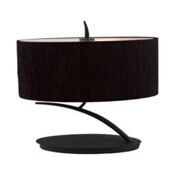 Eve Table Lamp 2 Light E27 Small, Anthracite with White Oval Shade - thumbnail 3