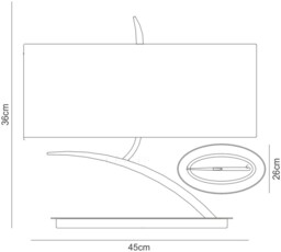 Eve Table Lamp 2 Light E27 Small, Anthracite with White Oval Shade - thumbnail 2