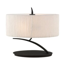 Eve Table Lamp 2 Light E27 Small, Anthracite with White Oval Shade - thumbnail 1