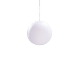 Huevo Globe Ceiling Pendant 1 Light E27 Small Outdoor IP44, Opal White
