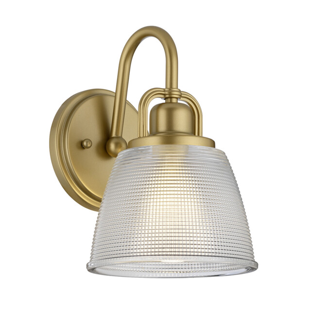 Dublin 1 Light Wall Light, Painted Natural Brass, IP44, G9 - image 1