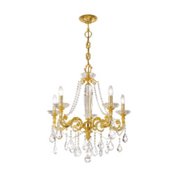 Contarini Crystal Crystal Multi Arm Chandeliers 5 Light 24 Carat Gold - thumbnail 1