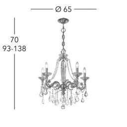 Contarini Crystal Crystal Multi Arm Chandeliers 5 Light 24 Carat Gold - thumbnail 2