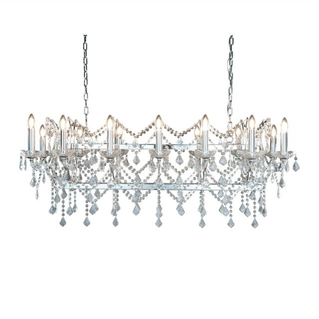 Florence 14 Light Crystal Chandelier Chrome Finish, E14 - image 1