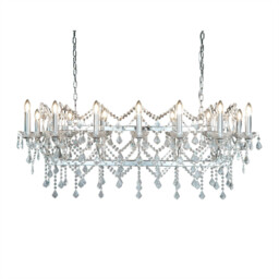 Florence 14 Light Crystal Chandelier Chrome Finish, E14