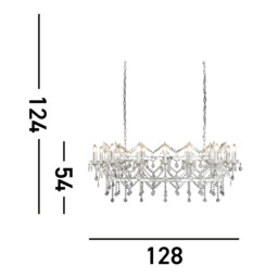 Florence 14 Light Crystal Chandelier Chrome Finish, E14 - thumbnail 2