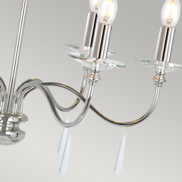 Finsbury Park 6 Light Multi Arm Chandelier Polished Nickel Finish - Shades Not Included, E14 - thumbnail 5
