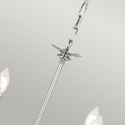 Finsbury Park 6 Light Multi Arm Chandelier Polished Nickel Finish - Shades Not Included, E14 - thumbnail 2