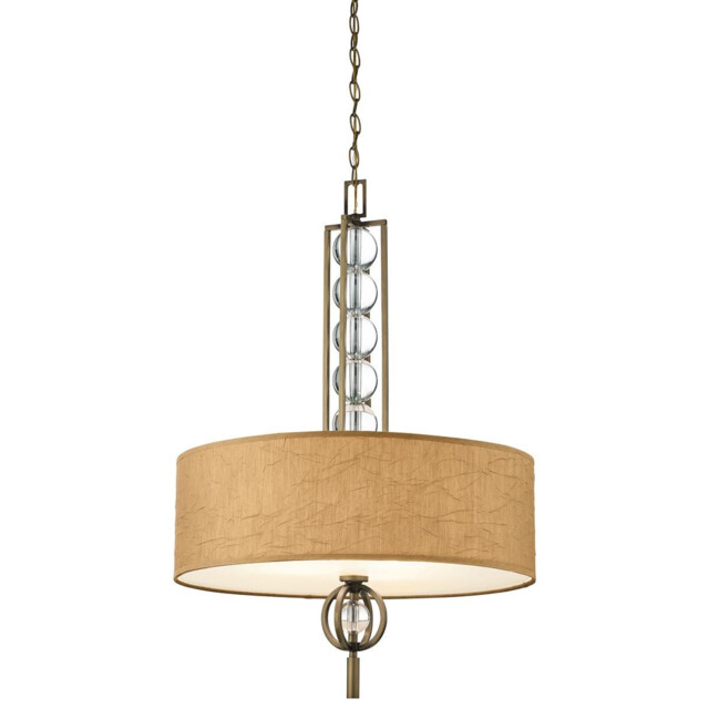 Celestial 3 Light Ceiling Pendant Bronze, Beige, E27 - image 1