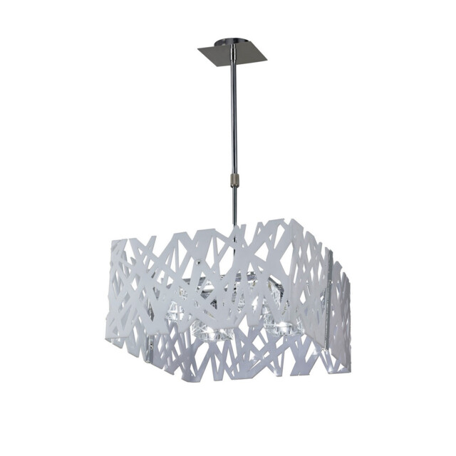 Tokio Square Telescopic Convertible To Semi Flush 4 Light G9, Gloss White/Polished Chrome - image 1