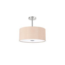 Baymont Polished Chrome 5 Light E27 Semi Flush With 40cm x 18cm Dual Faux Silk Shade, Antique Gold/Ruby - thumbnail 5