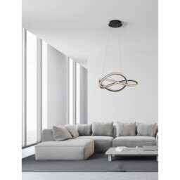 Ginevra Integrated LED Pendant Ceiling Light Sandy black Aluminium LED 56W 3750Lm 3000K - thumbnail 2