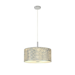 Baymont Polished Chrome 3 Light E27 Single Pendant With 40cm x 18cm Silver Leaf Shade - thumbnail 5