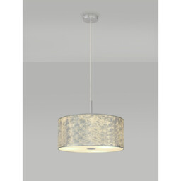 Baymont Polished Chrome 3 Light E27 Single Pendant With 40cm x 18cm Silver Leaf Shade - thumbnail 2