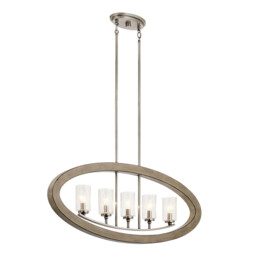 Kichler Grand Bank 5 Light Chandelier Antique Grey