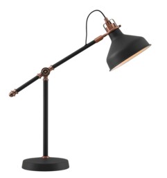 Tioga Adjustable Table Task Lamp, 1 x E27, Sand Black, Copper, White - thumbnail 1