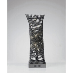 (DH) Arista Square Twisted Table Lamp 5 Light G4 Polished Chrome/Black, NOT LED/CFL Compatible - thumbnail 2