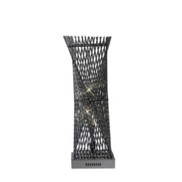 (DH) Arista Square Twisted Table Lamp 5 Light G4 Polished Chrome/Black, NOT LED/CFL Compatible