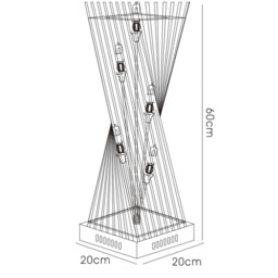 (DH) Arista Square Twisted Table Lamp 5 Light G4 Polished Chrome/Black, NOT LED/CFL Compatible - thumbnail 5