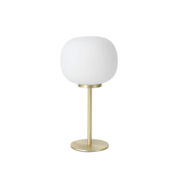 Cheektowaga Small Oval Ball Tall Table Lamp E27 Satin Gold Base With Frosted White Glass Globe - thumbnail 5