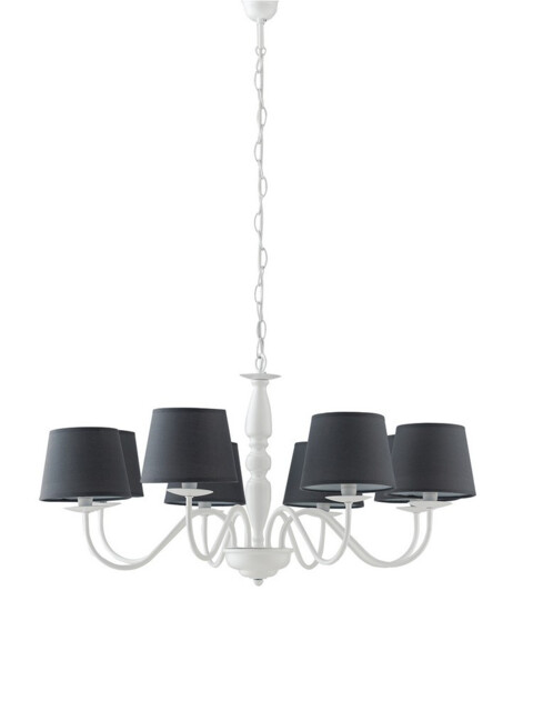FAVOLA 8 Light Chandeliers with Shades White, Fabric 79.3x30cm