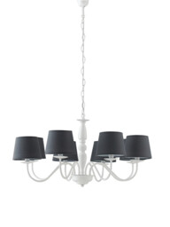 FAVOLA 8 Light Chandeliers with Shades White, Fabric 79.3x30cm
