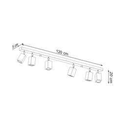 Keke Oak Square Ceiling Spotlight Bar Wood, 6x GU10 - thumbnail 5