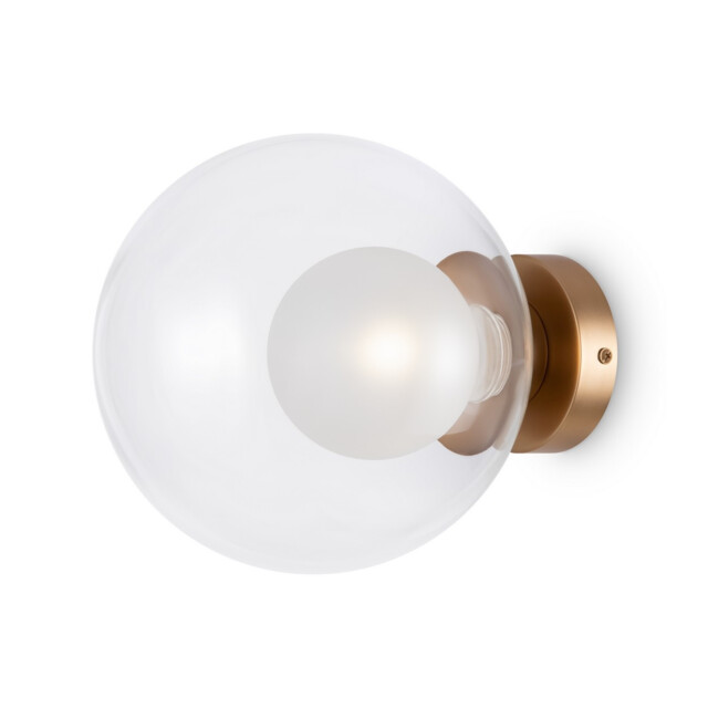 Basic Form Modern 20cm Globe Wall Lights Gold 1xG9 Glass Shade - image 1