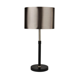 Table Lamp Black, Chrome with Brushed Black Chrome Shade - thumbnail 2