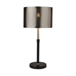Table Lamp Black, Chrome with Brushed Black Chrome Shade
