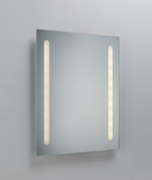 Knightsbridge Battery Operated IP44 LED Bathroom Mirror with Frosted Panels - MLBA6045F - thumbnail 1