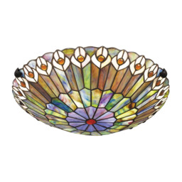 Quoizel Watkins Ceiling Light Tiffany Style Valiant Bronze, Art Glass Shade 2x E27 - thumbnail 5
