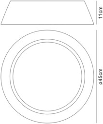 Nordica Flush Ceiling, 3 Light E27, Cylindrical 45cm, White Acrylic with Black Shade - thumbnail 2