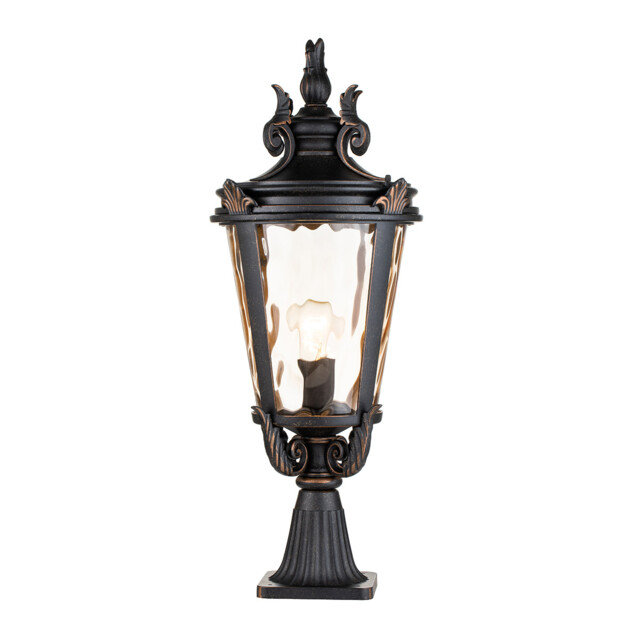 Baltimore 1 Light Large Outdoor Pedestal Lantern Weathered Bronze IP44, E27 - image 1