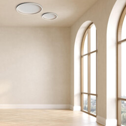 Valora 40cm Integrated Led Semi Flush Ceiling Light Brushed Silver LED 2700-3000-4000K Dimmable - thumbnail 3