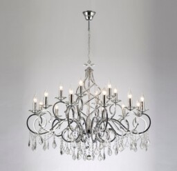 Torino Chandelier 18 Light E14 Polished Chrome, Crystal - thumbnail 2
