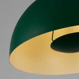Mars Dome Celling Pendant, Matt Green Metal & Cream Inner 40cm - thumbnail 3