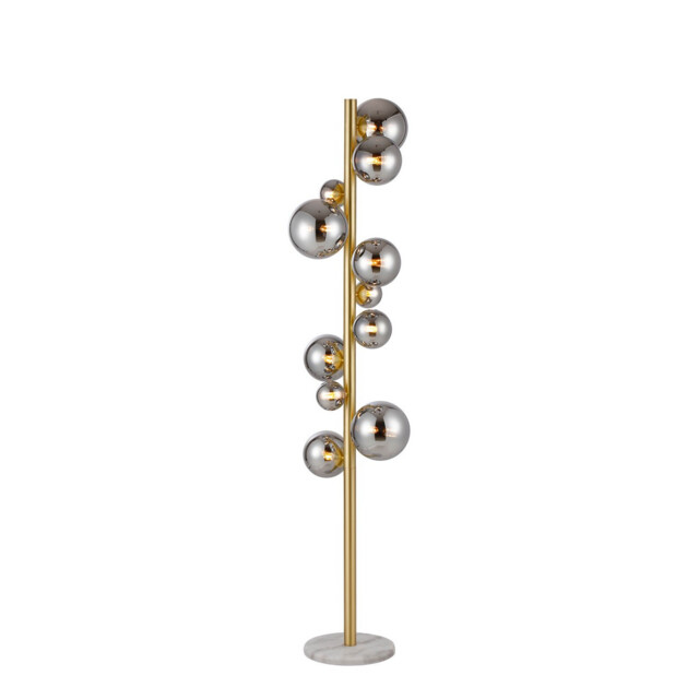 Marshall Floor Lamp, 11 Light G9, Satin Gold, Chrome Plated Glass - image 1