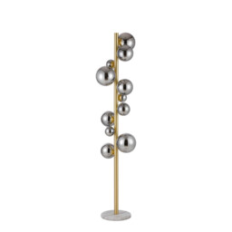 Marshall Floor Lamp, 11 Light G9, Satin Gold, Chrome Plated Glass - thumbnail 5