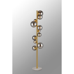 Marshall Floor Lamp, 11 Light G9, Satin Gold, Chrome Plated Glass - thumbnail 3