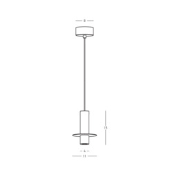 Zambelis Slim Pendant Ceiling Light Black Matt-Natural Concrete LED 3000K - thumbnail 3