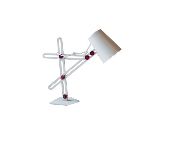 Looker Table Task Lamp 1 Light E27, Matt White, Purple - image 1