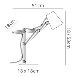Looker Table Task Lamp 1 Light E27, Matt White, Purple - thumbnail 2