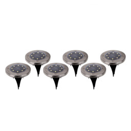 Kian Set of 6 LED Solar Outdoor Spike Steel-Blank Dawn to Dusk Sensor 2500-3200K IP44 - thumbnail 1