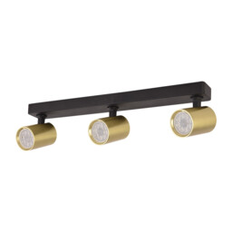 Gramada Ceiling Spotlight Bar Black Matt - Brushed Brass 3xGU10