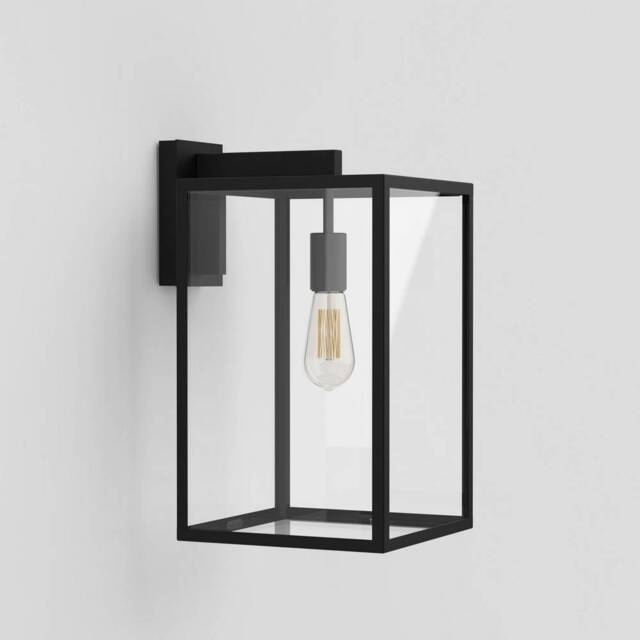 Box Outdoor Wall Light Textured Black IP23, E27 - image 1