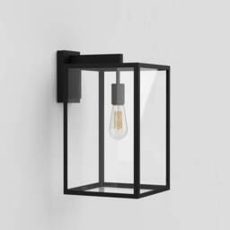 Box Outdoor Wall Light Textured Black IP23, E27 - thumbnail 1