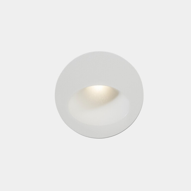 Bat Outdoor LED Recessed Wall Light Round White IP65 2.2W 4000K - image 1